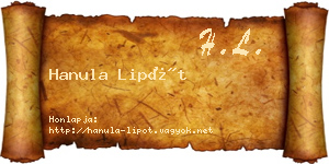 Hanula Lipót névjegykártya